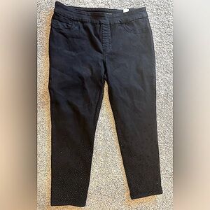 Chico's Black Ankle Jeans with Stud Accents